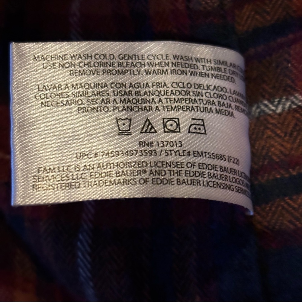 Eddie Bauer Mens XXL Buttons Up Long Sleeve Collared Shirt Multi Plaid - Picture 7 of 7